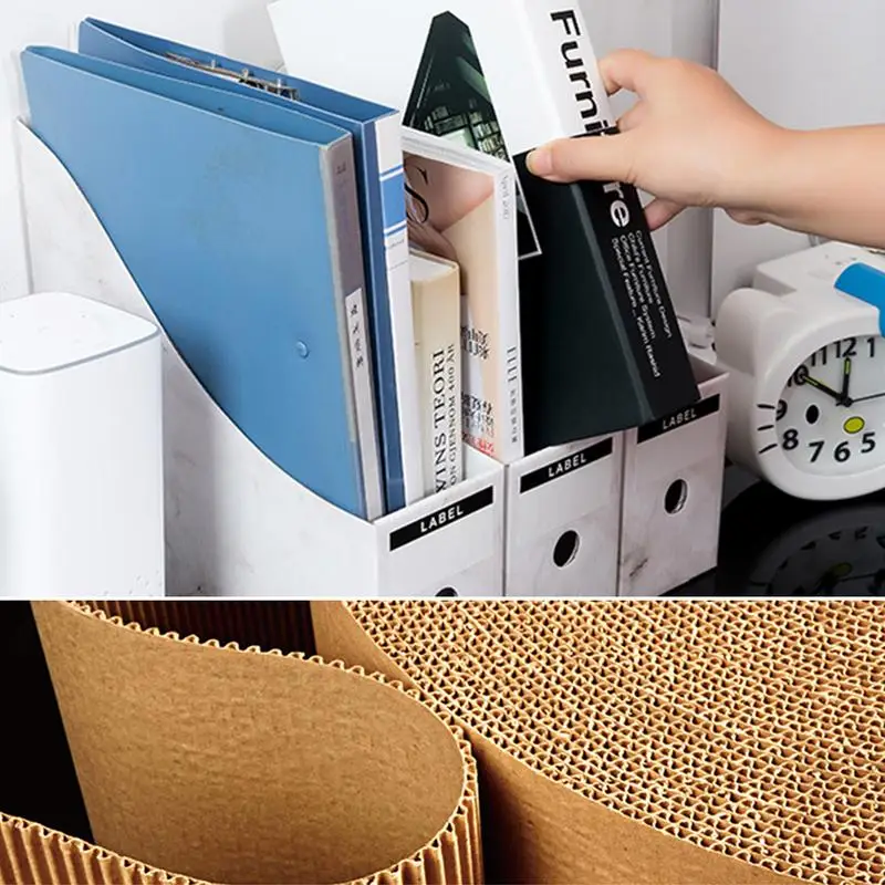 Holder Cardboard 3 Pack Document Organizer For Desk Holder With Label Stickers Storage Box File Holder For Home Office
