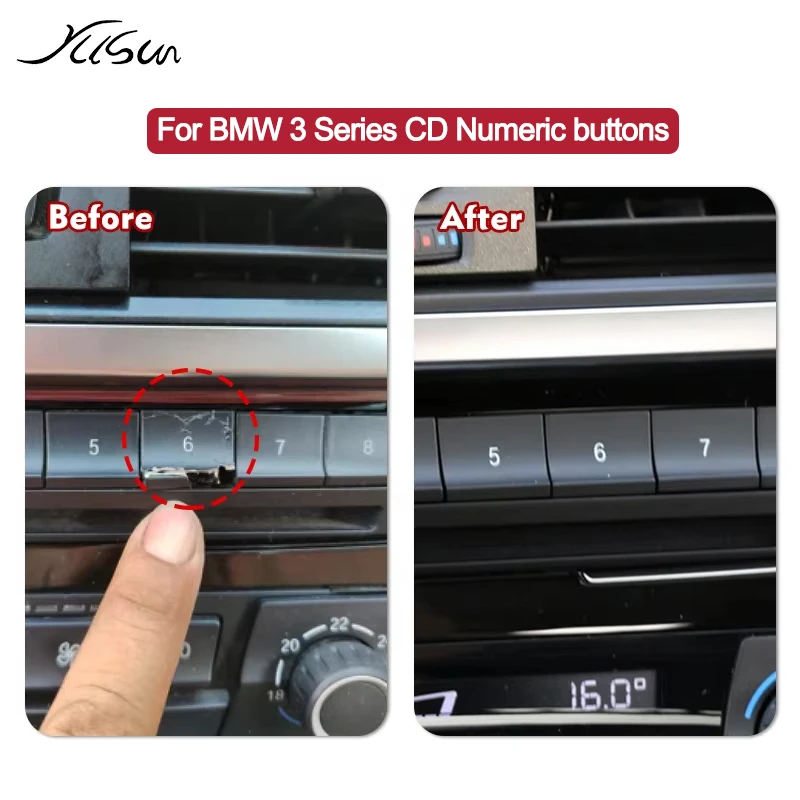 

For BMW 3 Series F30 F31 F34 F35 2013-2016 Car Air Conditioner CD Digital Control Key Button Cover Accessories PC+ABS Material