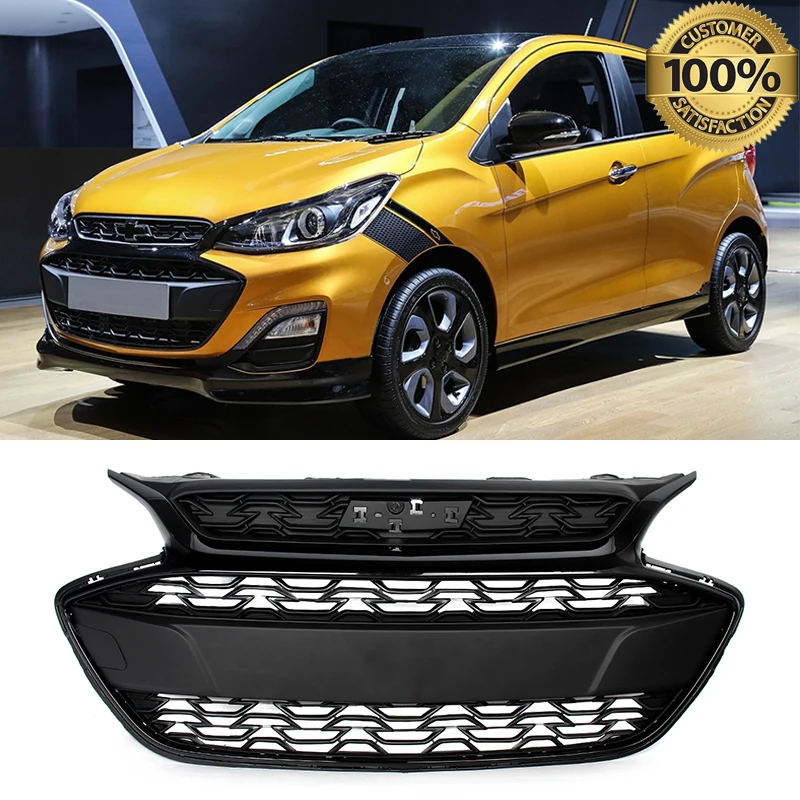 Front Bumper Grille Grill Assembly Gloss Black Fit For 2019-2022 Chevrolet Spark