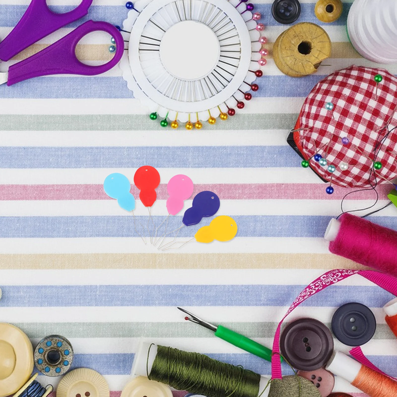 ที่ร้อยด้ายแบบลูปพลาสติก 10 ชิ้น สีสันสดใส ใช้งานง่าย สำหรับร้อยด้ายด้วยมือหรือจักรเย็บผ้า เครื่องมือเย็บผ้า DIY