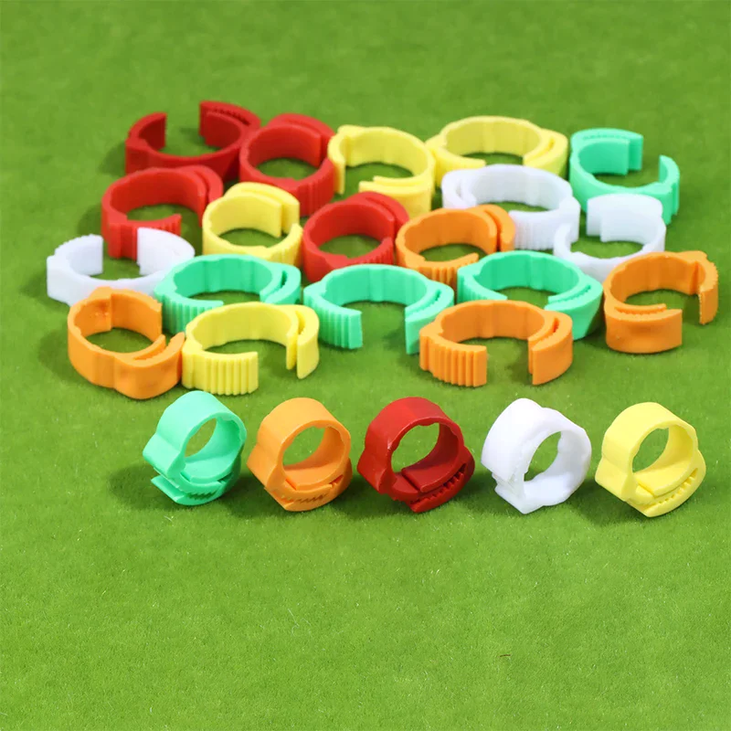 

100Pcs 16~18.5mm Chicken Foot Rings Adjustable Poultry Leg Snap Ratchet No Number Buckle Clip Chick Duck Goose Pigeon Raising