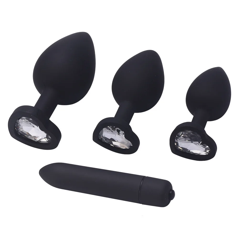 4 Pcs/set Adult Silicone Anal Plug Dildos Bullet Vibrator Butt Plugs Sex Toys Women Men Gay Prostate Massager Anal Masturbating