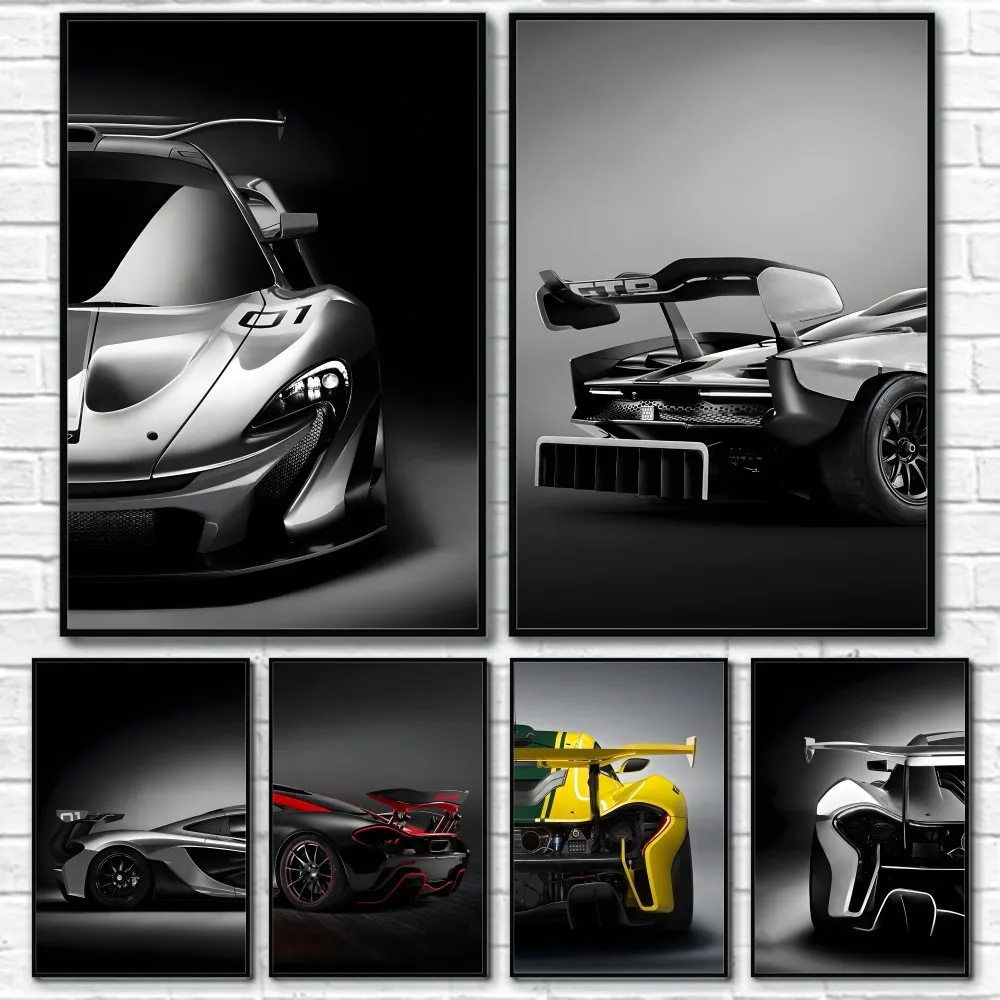 M-McLarenS P1 G-GTR Supercar Poster Sticky Wall Art Printing Waterproof Home Living Bed Room Bar Aesthetic Decor