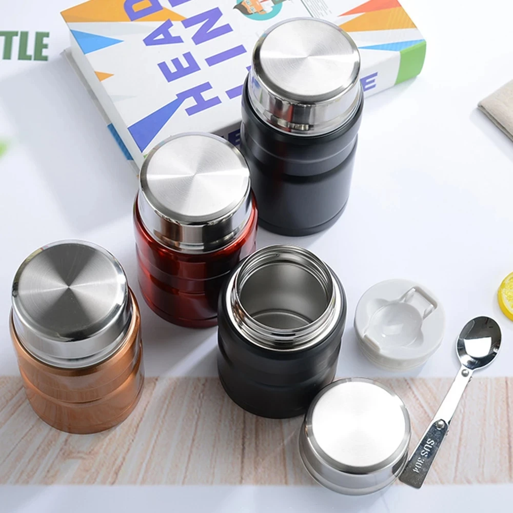 500/750ML Stainless Steel Insulation Lunch Box Soup with Spoon Containers Thermo Mug Thermo Cup Vacuum Flasks