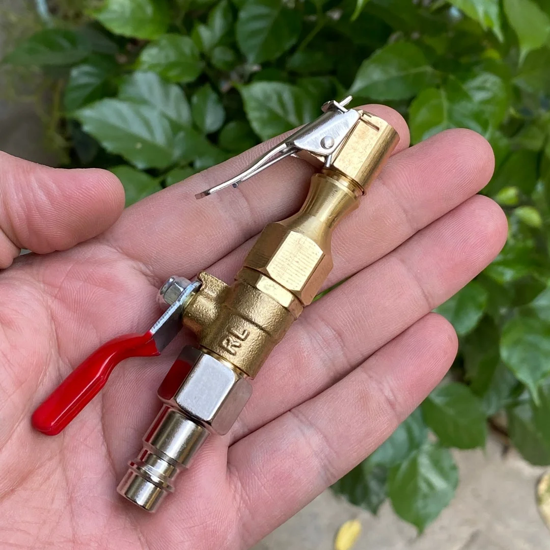 سيارة منفاخ لإطارات السيارة فوهة قفل على منفاخ الإطارات تشاك سريعة التضخم خرطوم محول مع صمام لضاغط الهواء الاتحاد الأوروبي C-نوع والولايات المتحدة #6