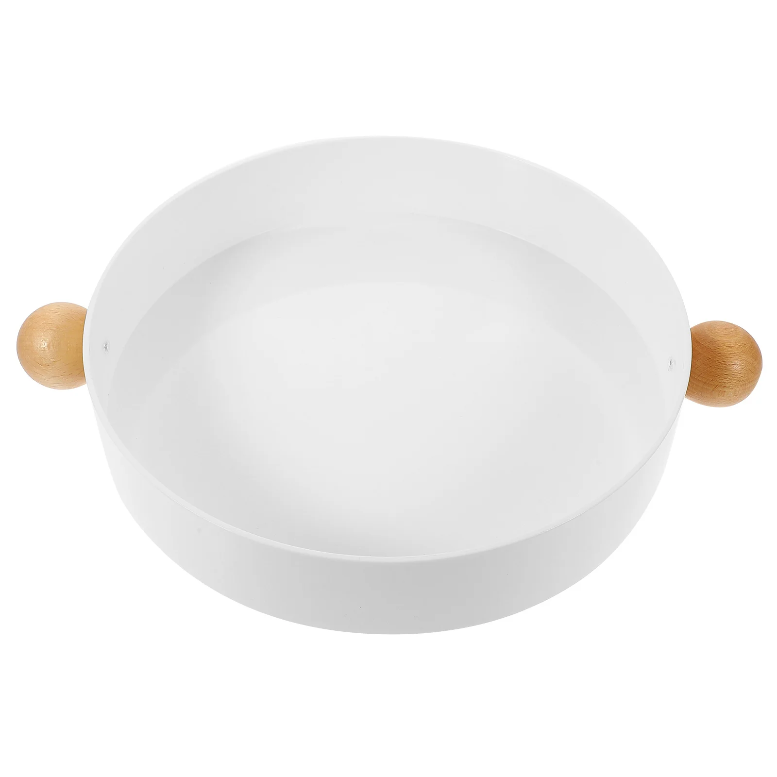 أطباق فاكهه خشب متين الكرة مقبض صينية تخزين سعة كبيرة وجبة خفيفة استنزاف المنظم ملحقات سطح المكتب متعددة الوظائف #2