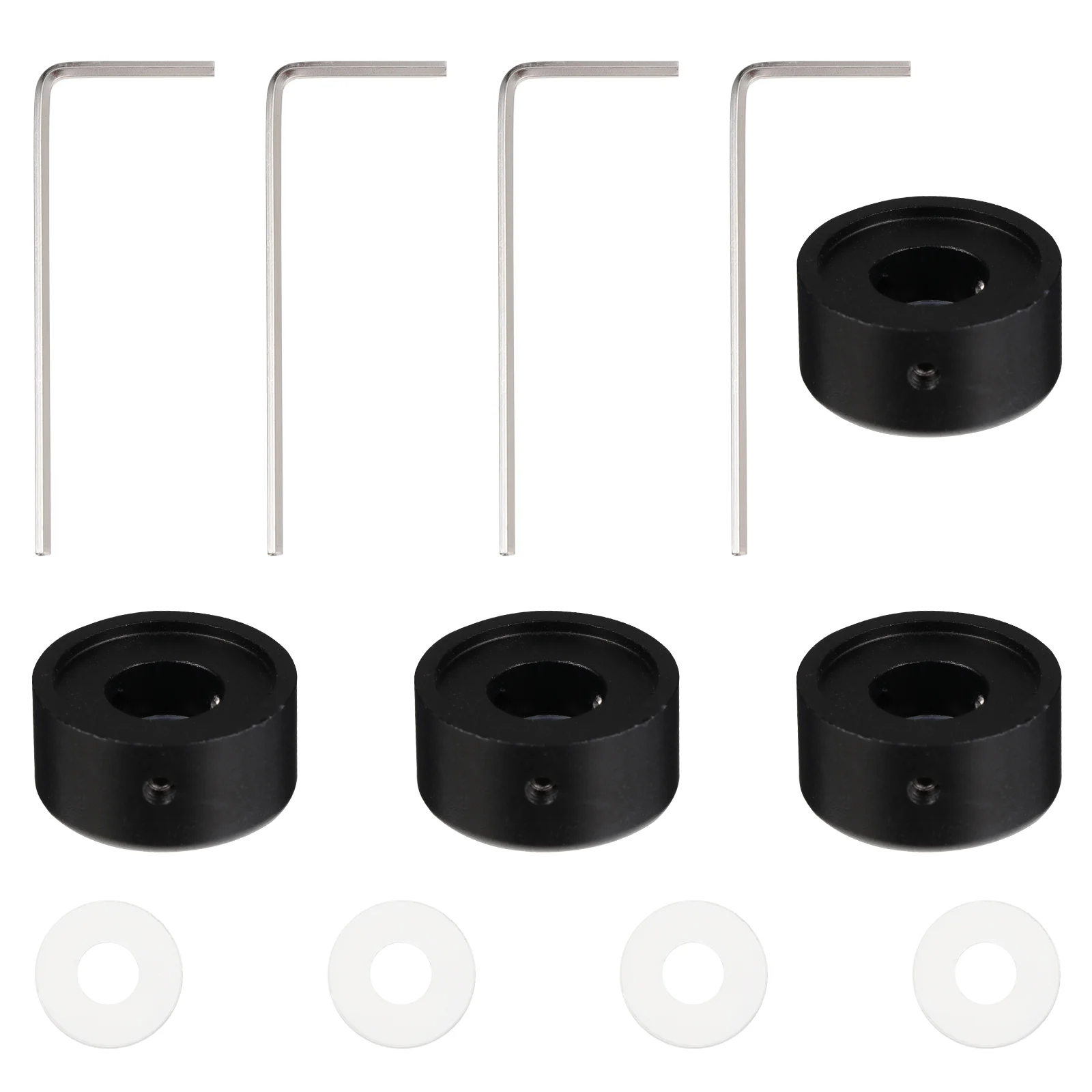 4pcs Aluminum Alloy Nail Cap Footswitch Topper for Guitar Pedal Button Black Set Safe Internal Rubber Pad