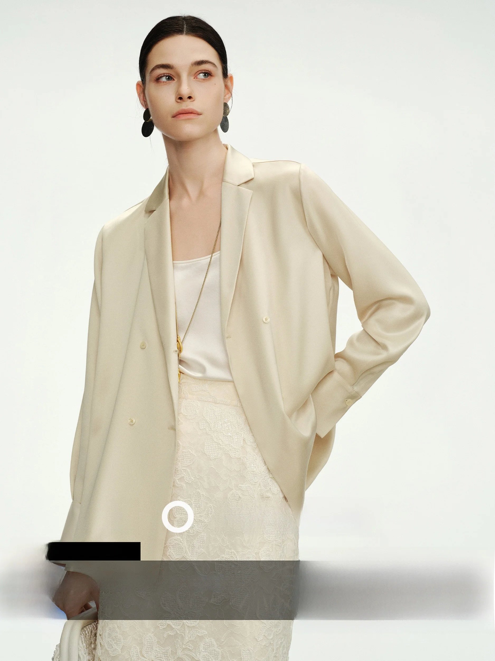 

Женская легкая ацетатная куртка CA с двусторонним эффектом охлаждения, длинными рукавами, V-образным вырезом, повседневная, дышащая, для ношения поверх одежды