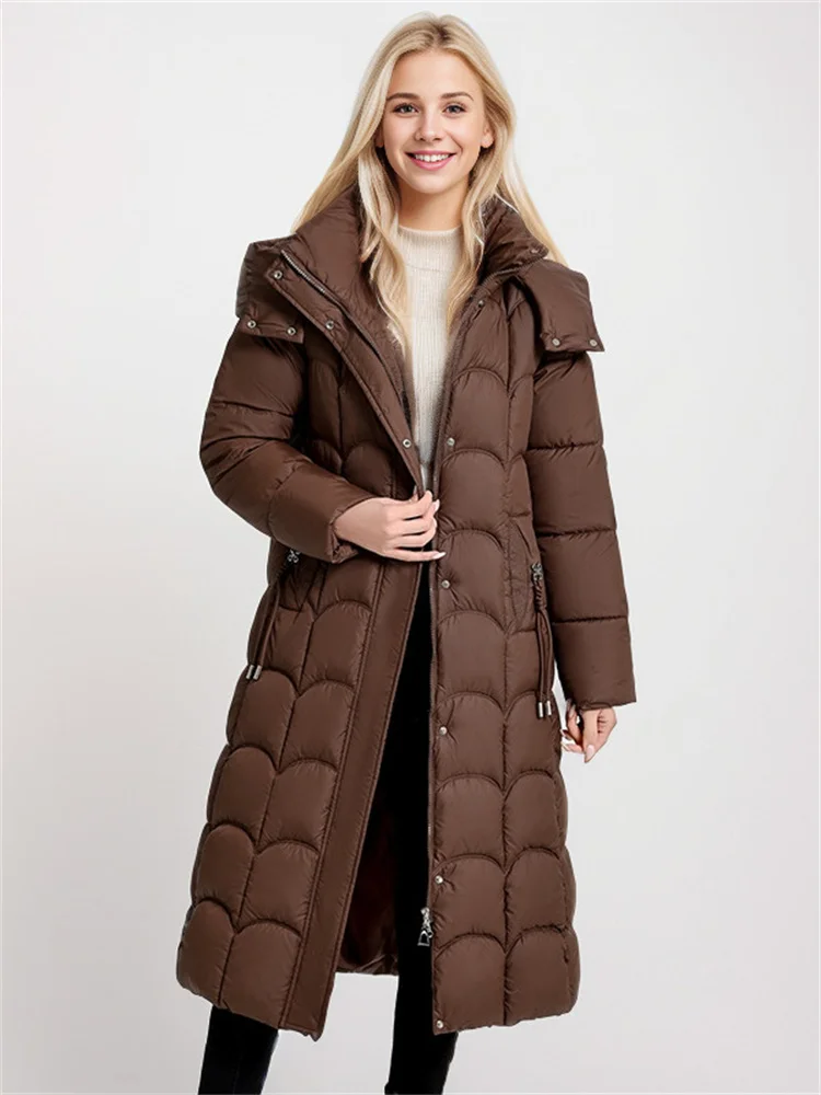 Winter Parka Winter Jacket 2024 New Long Coat Fashion Warm Thick Hooded Zipper Lapel Coat Female Stylish Woman Winter Clothes