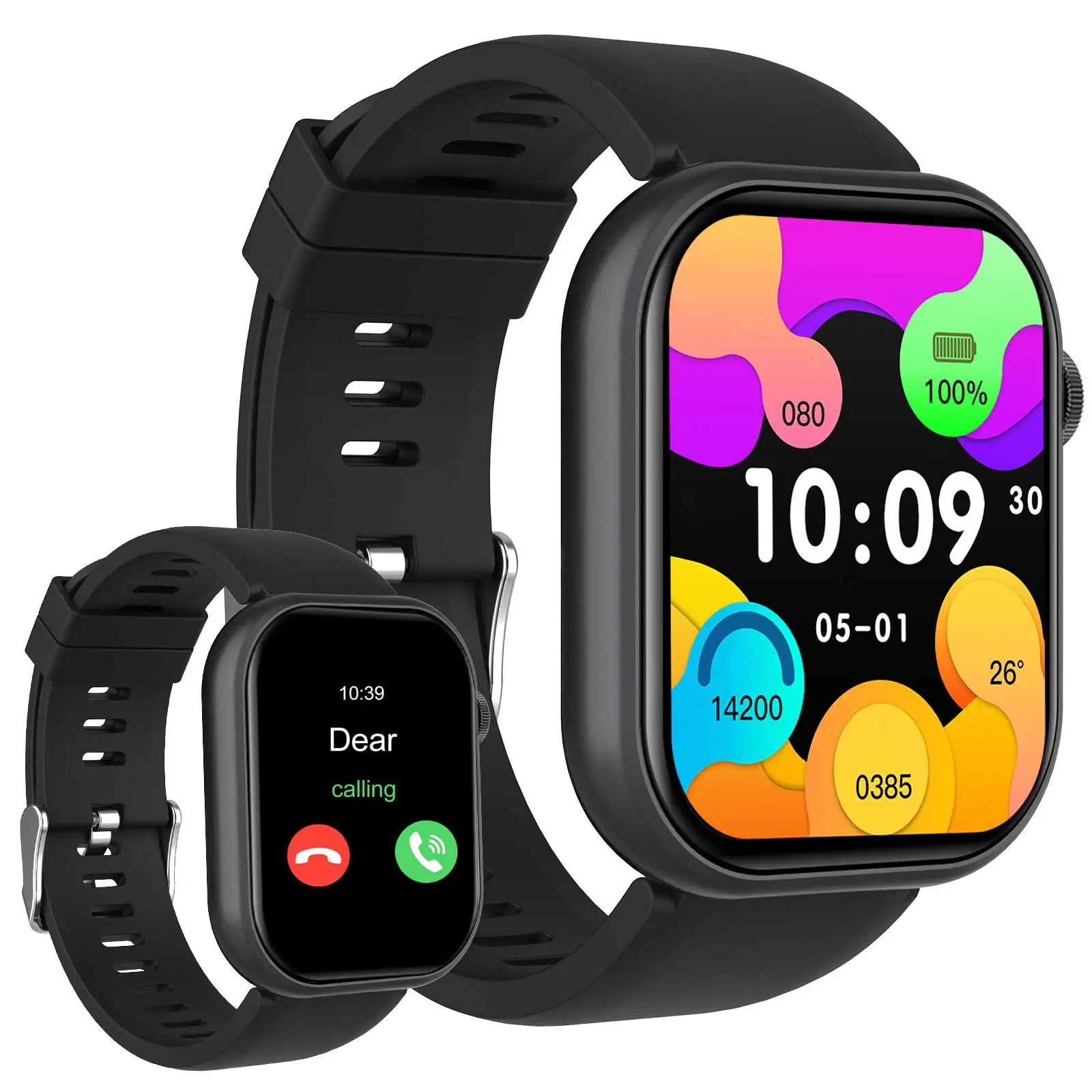 Multifunctional Smart Watch with Replacement Watch Band, Fashion Digital Watch with Phone Call & Music Control, Sports Watch for