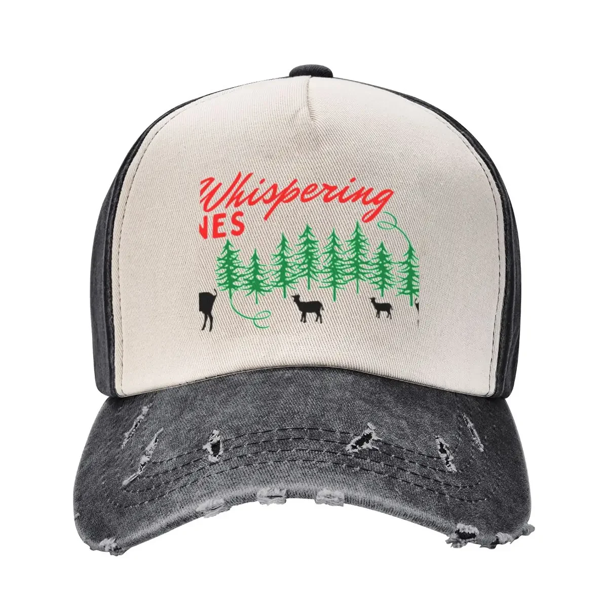 

Whispering Pines Working Ranch with Goats Red and Black Baseball Cap funny hat cute designer cap Men's Women's