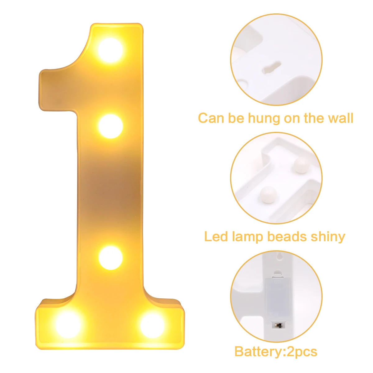 21cm Warm Light Up Mini Figure LED Night Lamp Number 0-9 Frame Digital Marquee Sign Wedding Birthday Christmas Decorations 2024