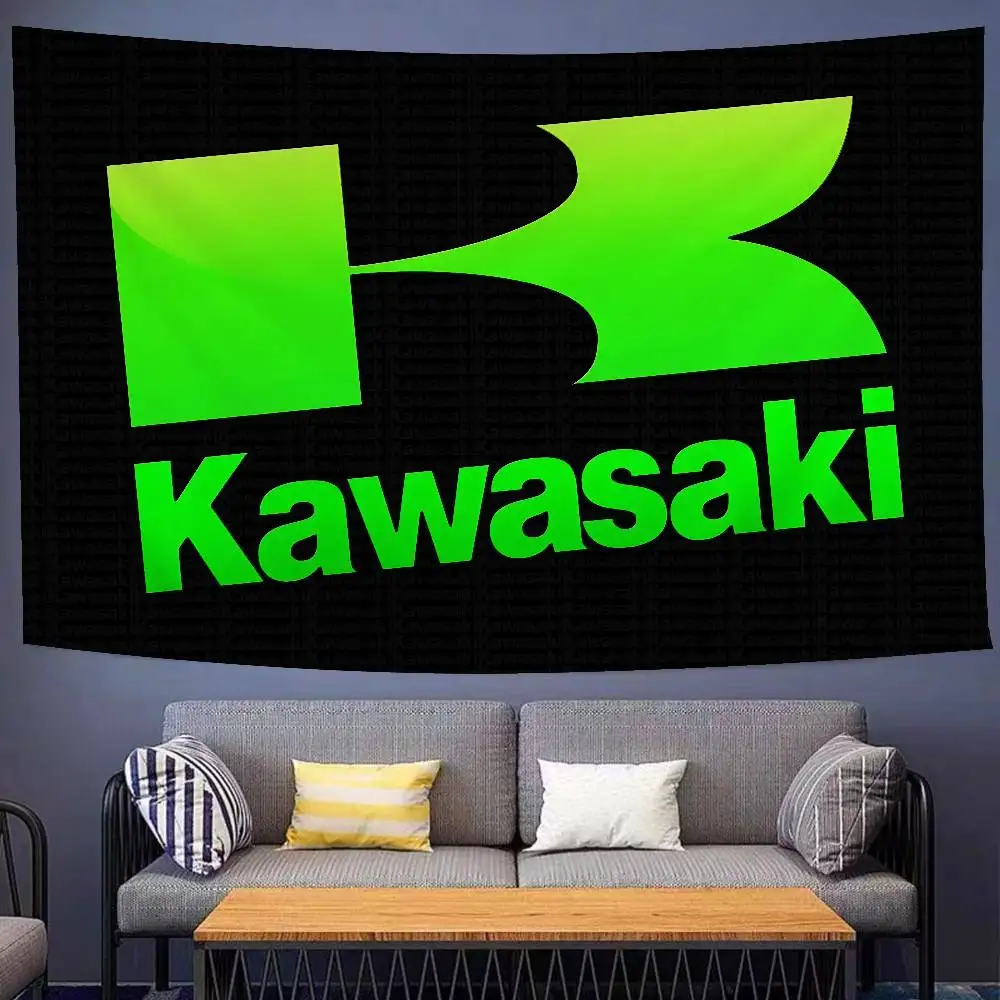 K-KawasakiS Motorcycle Printed Large Wall Tapestry Art Science Fiction Room Home Decor Decor Blanket