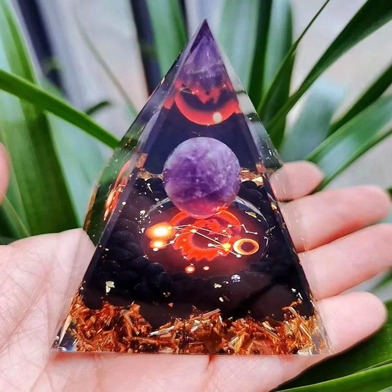 New European Twelve Constellations Customized Simple Pyramid Resin Crafts Light Luxury Decoration