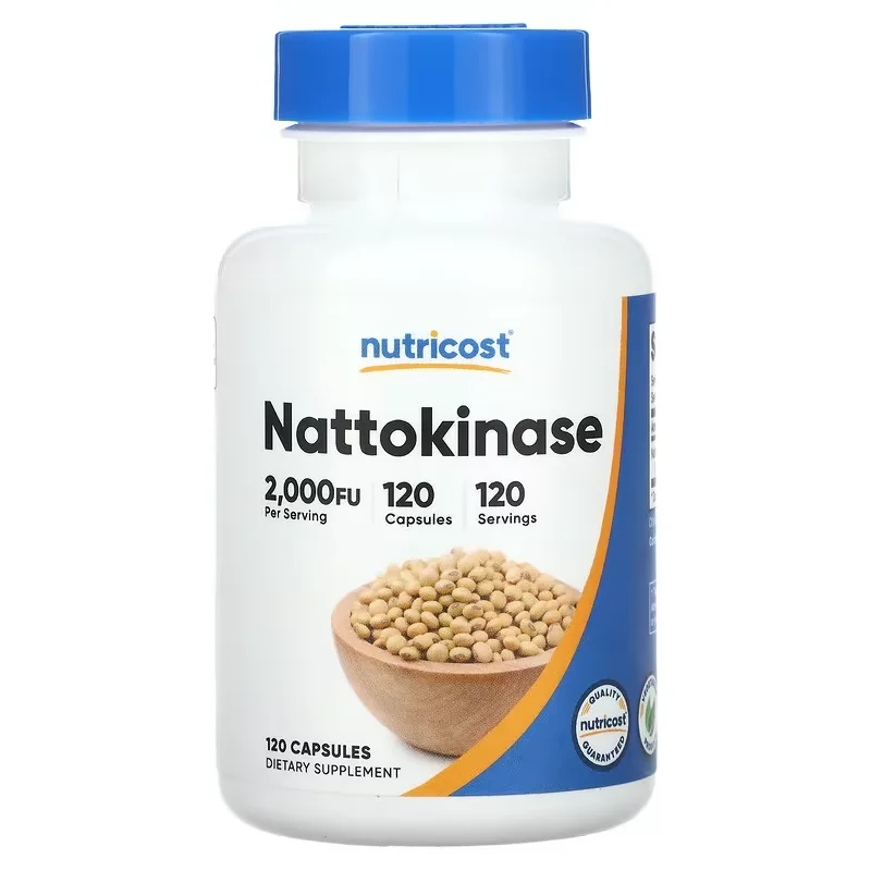 Nattokinase 2000FU Cardiovascular Health Support Capsules 120 Count - for Blood Clot Dissolution and Circulation Support