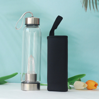 550ML Water Bottle Natural Crystal Stone Diamond Point Healing Obelisk Wand Elixir Quartz Crystal Gem Colors Water Bottle Home