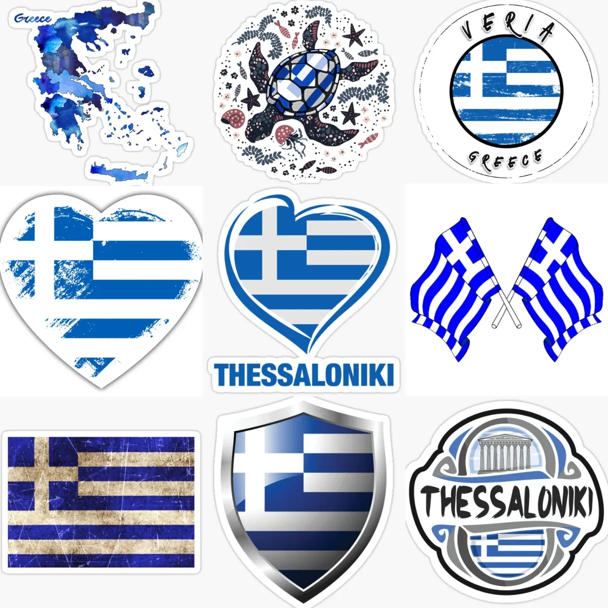 

GR Greece Flag Map Emblem Creative PVC Car Stickers for Car Motorcycle Helmet Window Wall Decoration Accessories