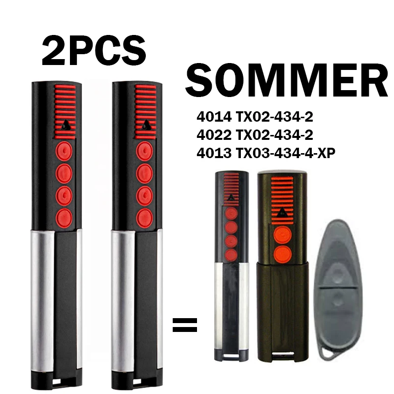 

1-2PCS SOMMER Remote Control 434MHz Sommer 4013 TX03 434 4 XP Garage Door Remote Control Rolling Code Electric Door Opener