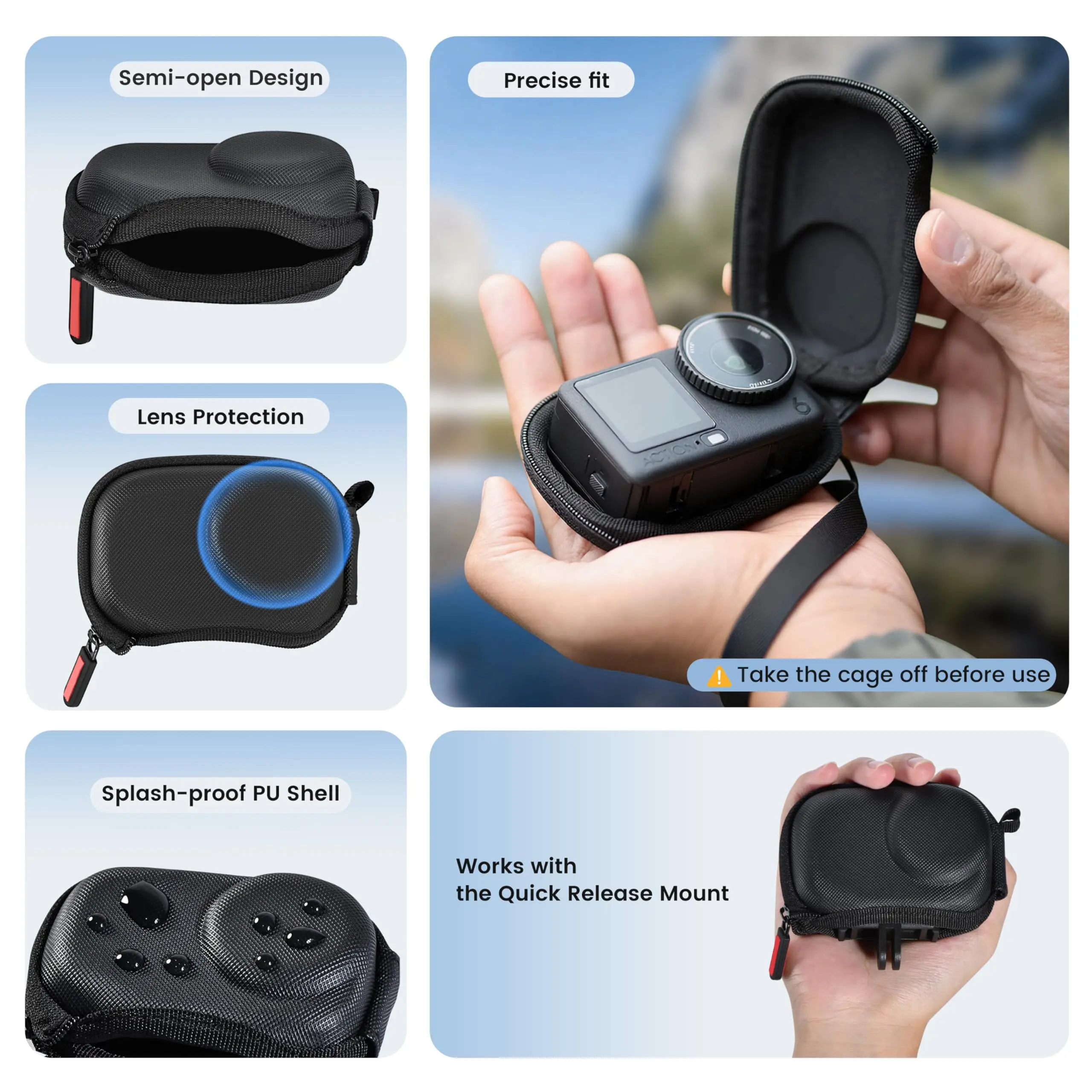 Compact Carrying Bag for DJI Osmo Action 6 Lens Protection Outdoor Activities Travel Case Mini Osmo Action 6 Case for DJI