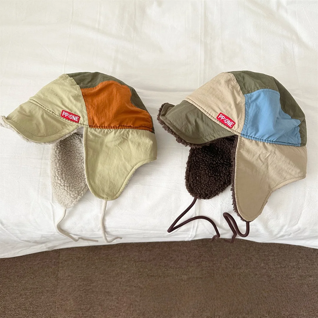 أطفال سميكة الصوف الأذن رفرف الصياد قبعة خليط لينة حافة الشتاء الدافئ قبعة الطفل للأطفال عادية في الهواء الطلق يندبروف قبعة #2