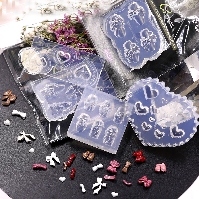 

Nail Carving Silicone Mold Bear Butterfly Heart Butterfly Mould Stamping Plate Nails Stencils DIY UV Gel Japanese Manicure Tools