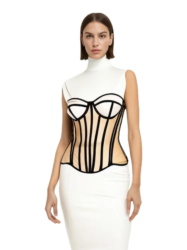 Summer Women\'s Skin Tone Bustier Waistband Vest Abdominal and Waist Sealing Beautiful Body Corset Top Wedding Bodice Gothic