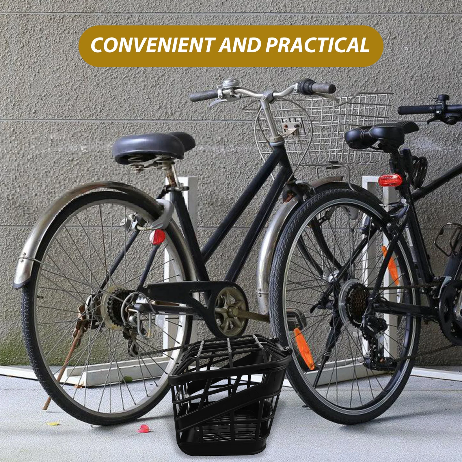 سلة أمامية للدراجة: سلة تخزين مقود بلاستيكية خفيفة الوزن وقابلة للفصل للتسوق والبقالة والتنقل وركوب الدراجات