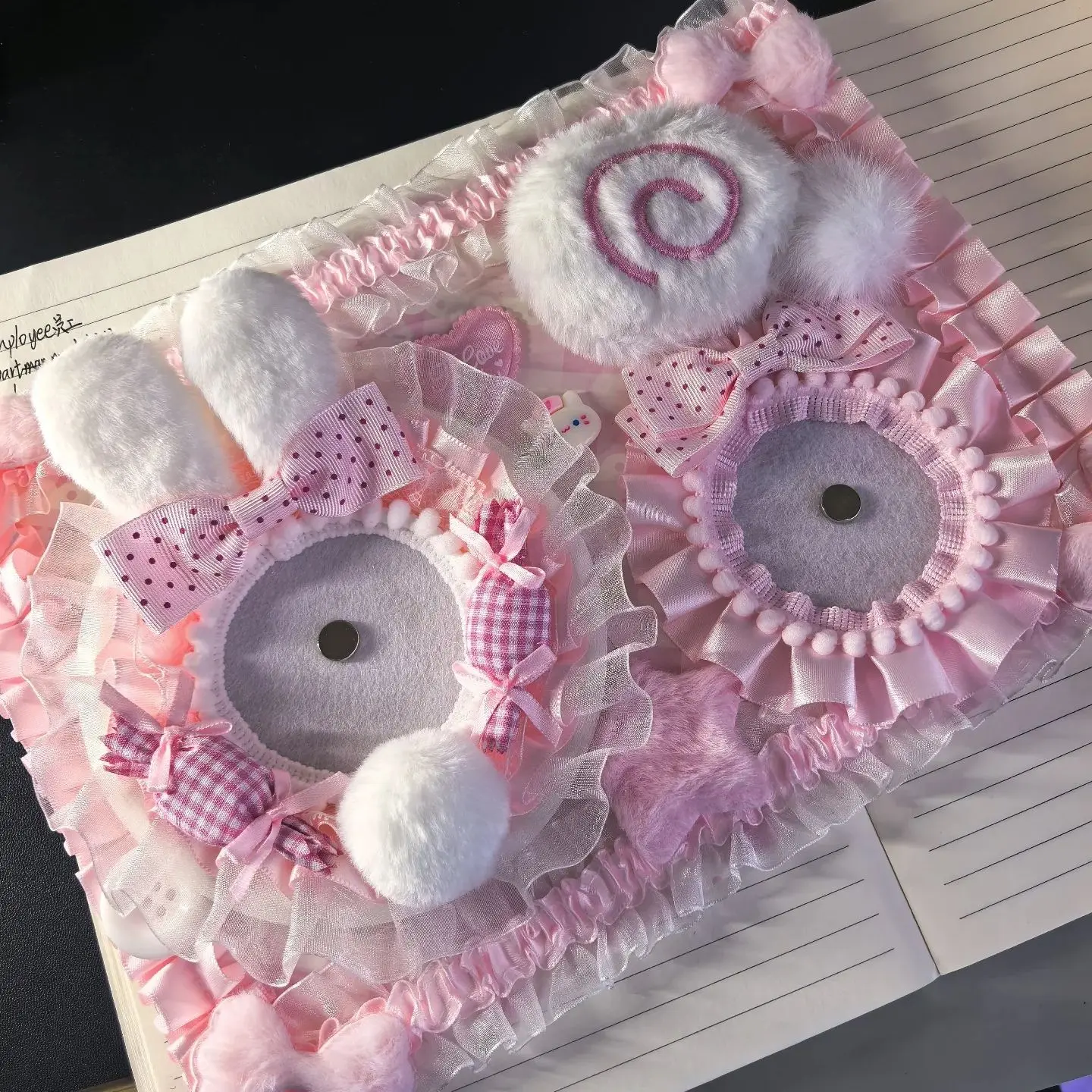 Pink Finished Ita Board Cute Plush Style Ita Bag Pin Badge Organizer Badge Organizer Board Itabag Accessories