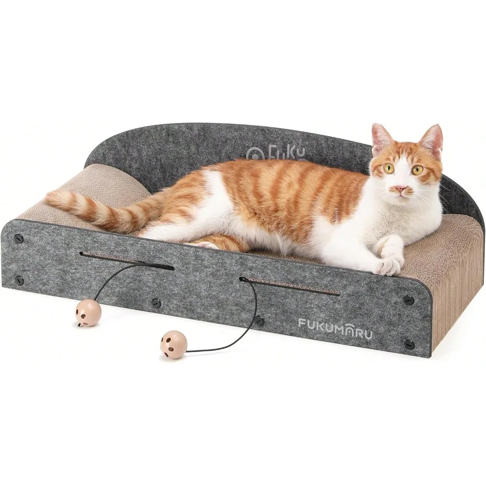 

Картонная лежанка-когтеточка для кошек 26 дюймов, прочная, очень большая, с 2 сменными реверсивными когтеточками-подушками