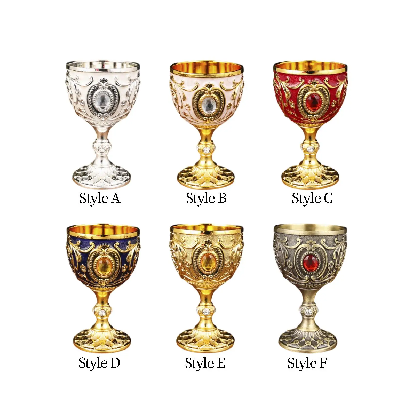 30ml Mini Goblet Vintage Metal Wine Cup Reusable Shatterproof Medieval Glasses Eid Mubarak Tableware for Eid Ramadan Party Decor