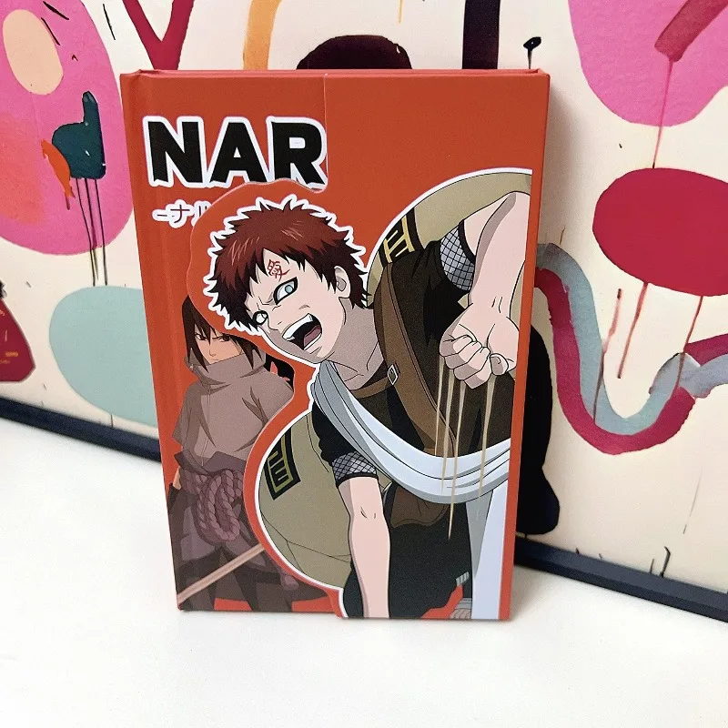 Anime Naruto Color Page Book: Magnetic-Closure Tri-Fold Notebook, Cartoon Anime Lined Diary view 2