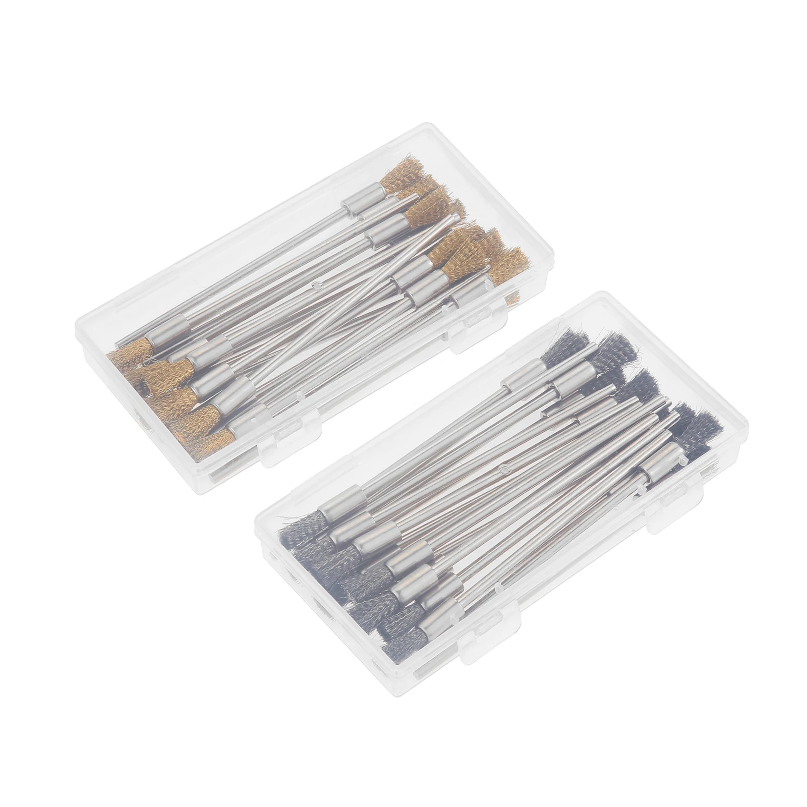 

20Pcs Extended Shank Brass/ Stainless Steel End Brushes 1/8'' Shank Pen Shape Rust Paint Removal Bit Wire Brush for Rotary Tools