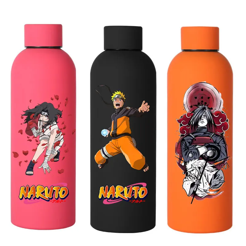 Naruto Sports Small Mouth Bottle Insulated Cup Uchiha Sasuke Colour Double-layer Vacuum Stainless Steel Coffee Frosted Bottle