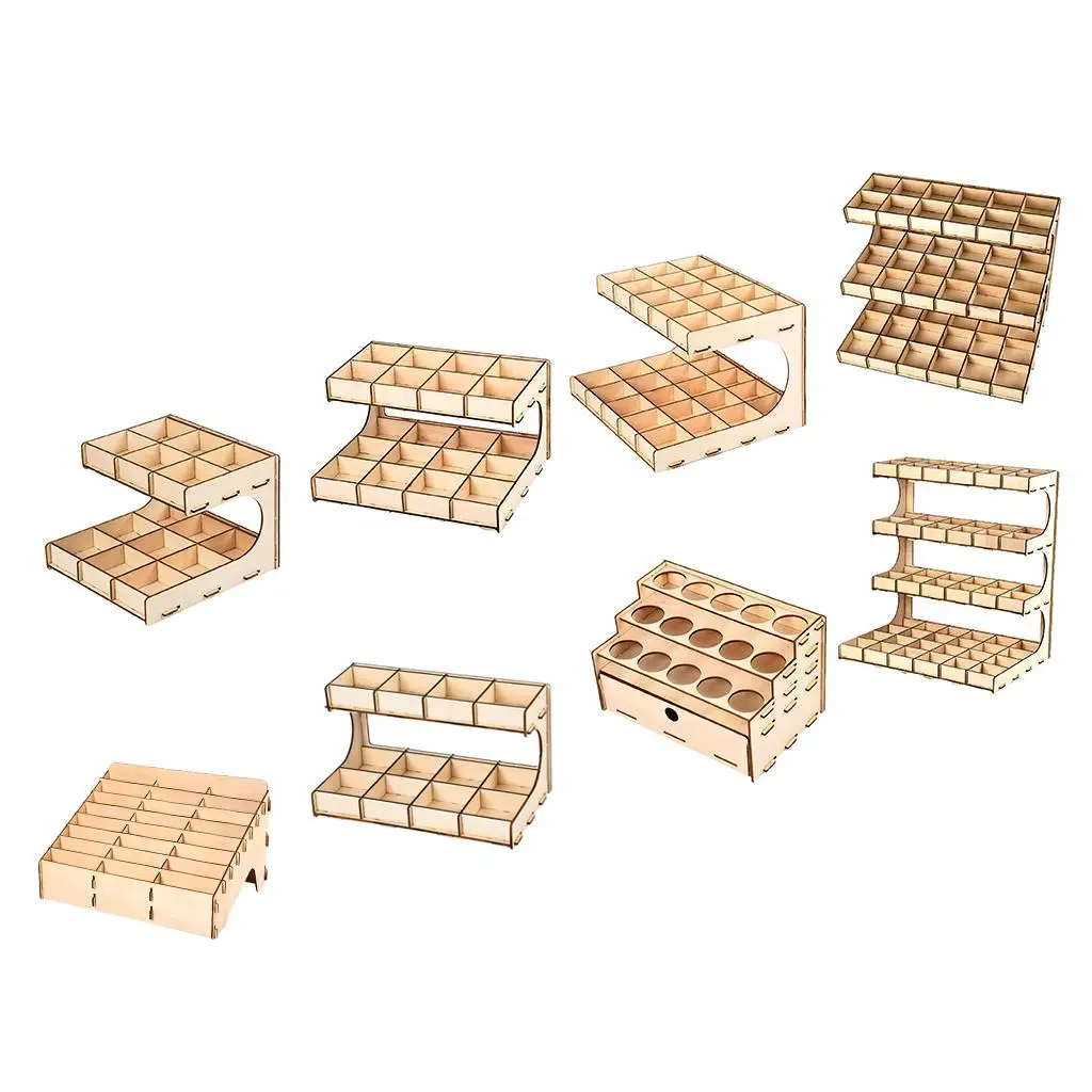 Wooden Paint Bottle Rack Revolving Storage Stand Modular Organizer for Pigment Inks Acrylic Paint DIY Craft Desk Holder Tool