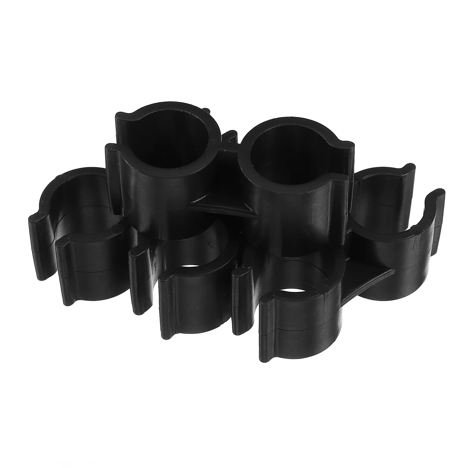 

4 Pcs Pipe Dustpan Broom Connecting Buckle Fastening Clamp Double Clip Black Bimini Clips Chain Link Fence Panel Clamps