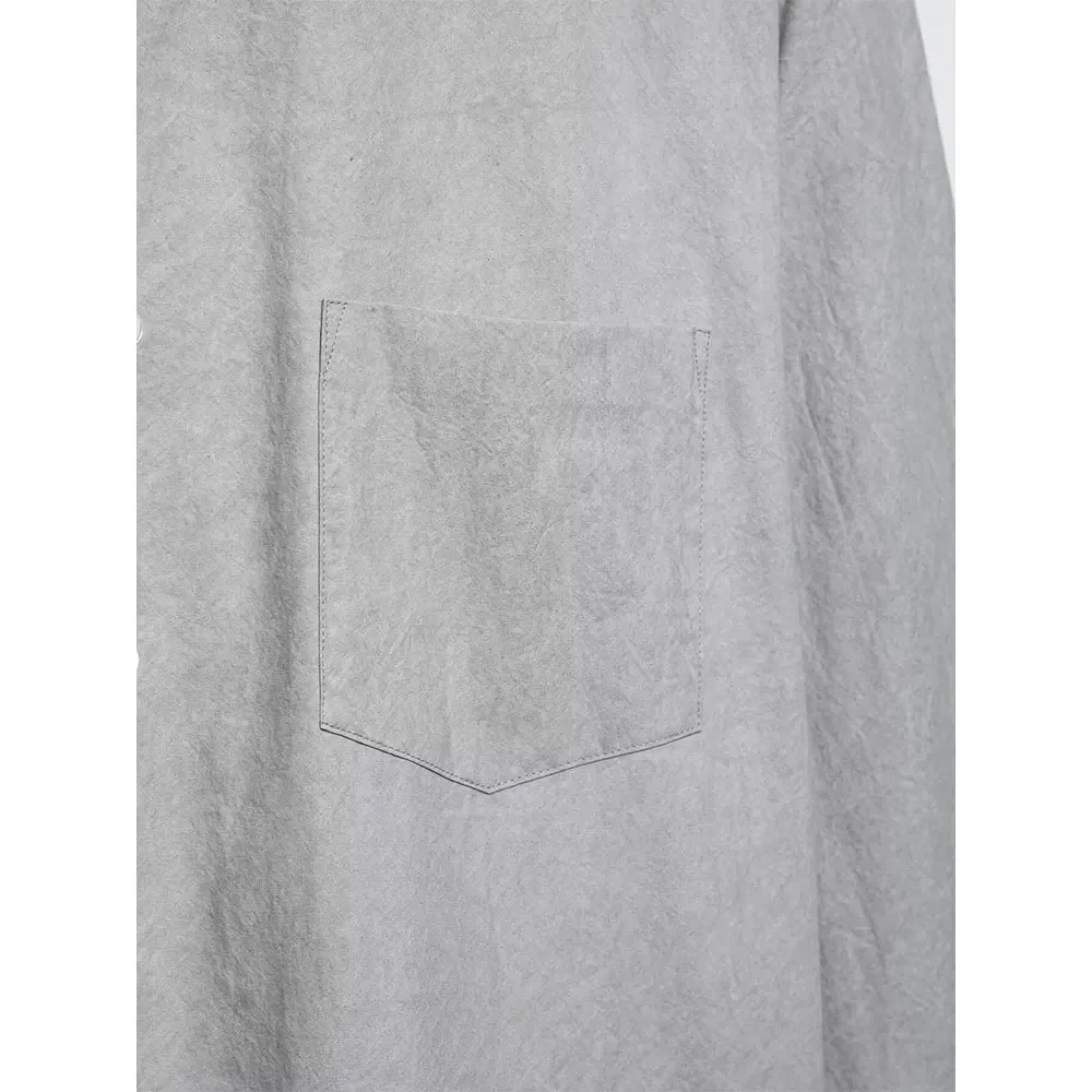 Nieuwe mode dames lente met zak grijze blouse revers hals lange mouwen vrouwelijke elegantie chic dame casual shirts mujer camisas