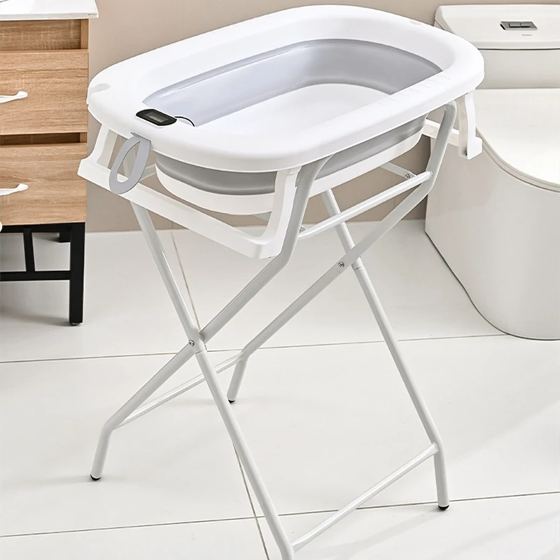 

Newborn Baby Bath Tub Stand Set, Multifunctional Infant Bathing Care Station with Changing Table Drying Rack Postpartum No-Bend