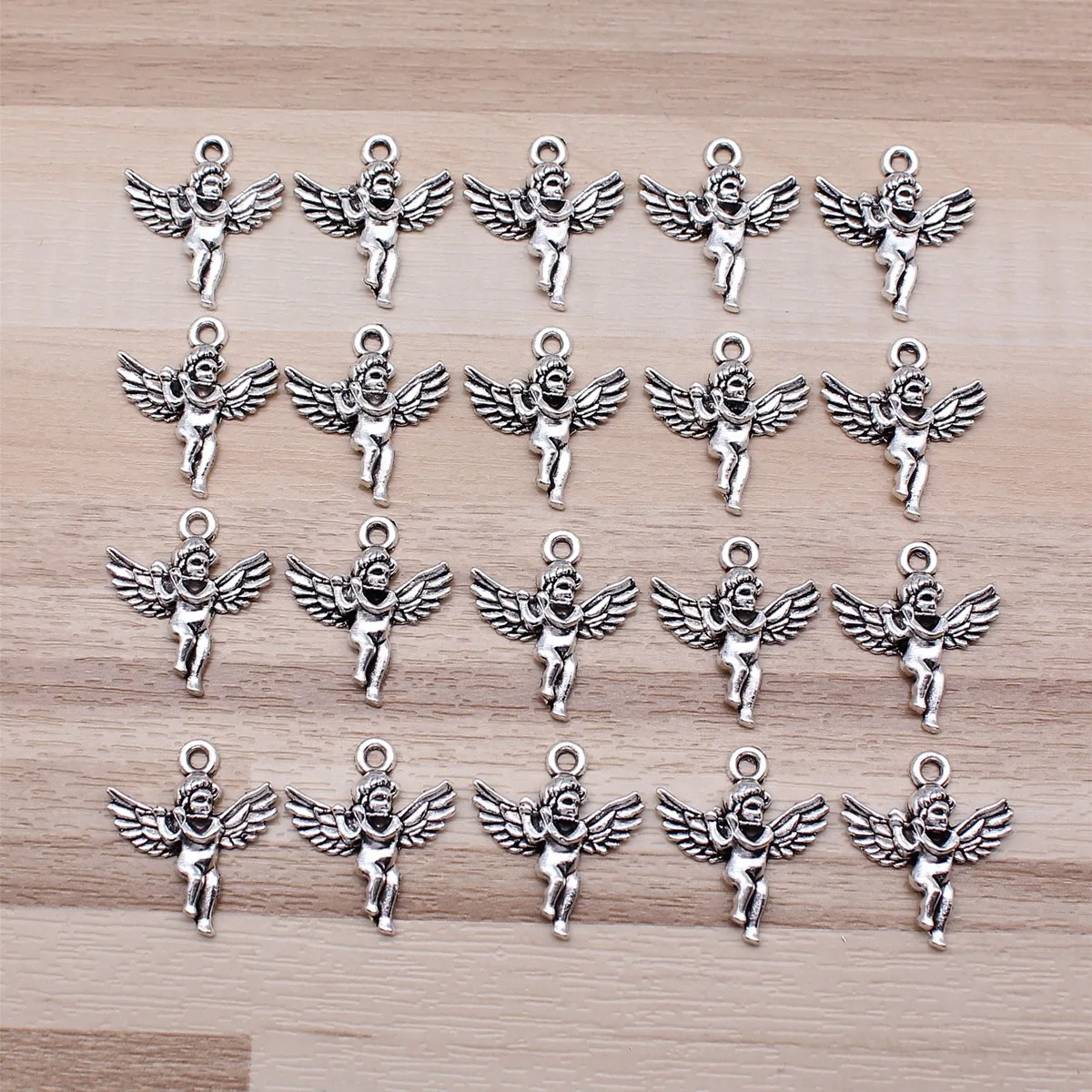IFOCUS 20pcs/Lot Angel Charms For DIY Jewelry Making Zinc Alloy 20x17mm/0.79x0.67inch