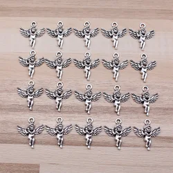 IFOCUS 20pcs/Lot Angel Charms For DIY Jewelry Making Zinc Alloy 20x17mm/0.79x0.67inch