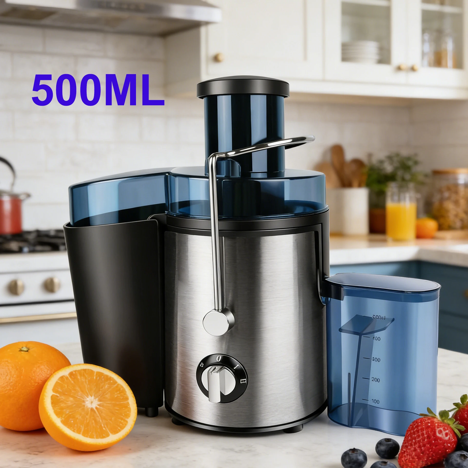 Presse-agrumes centrifuge pour fruits et légumes, conception à bouche large de 65 mm, 1000 W, jus rapide, tasse à jus de 500 ml