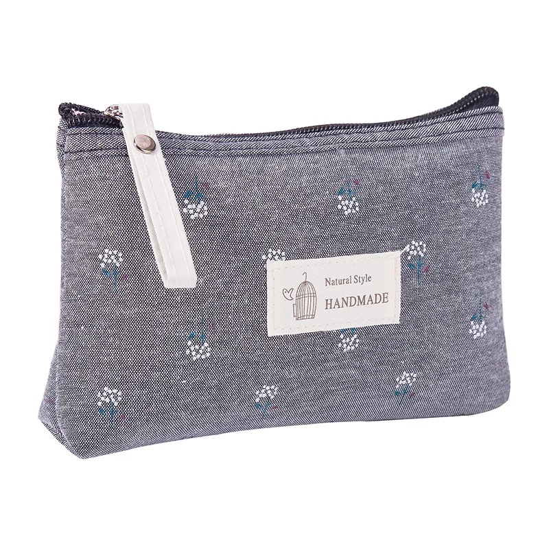 Sac à cosmétiques imperméable en toile coréenne pour femmes, trousses de maquillage à fleurs, trousse à crayons en poudre, sac de rangement pour soins de la peau, trousse de toilette