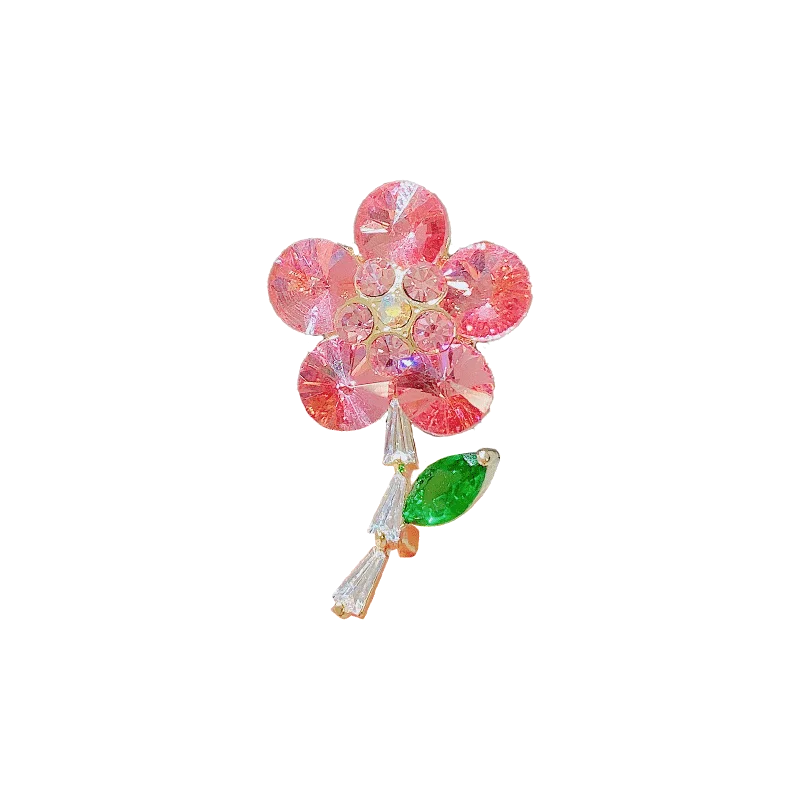 Blush Pink Floral Brooch Pin for Women, Velpet Rose & Leaf Lapel Pin, Bridesmaid Wedding Gift Accessory