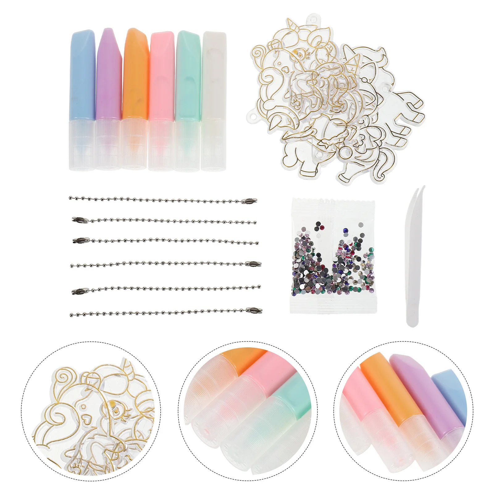 

1 Set Kids Coloring Kit Unicorn Suncatcher For Girls Ages 4-8 No Bake Gel Art Window Hanging Decor Diy Stained Glass Craft Kit