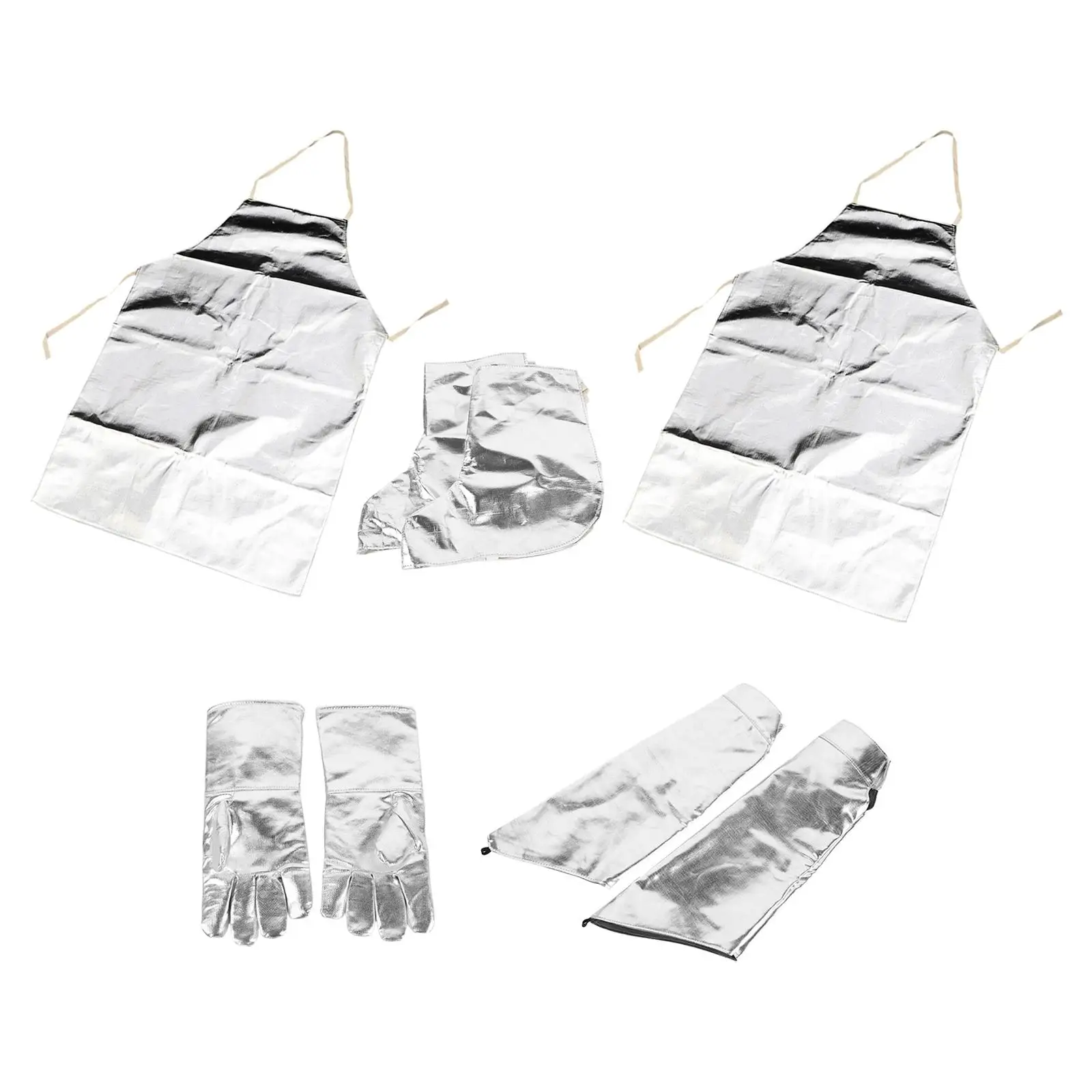 2x Aluminum Foil Aprons Suit Lightweight Heat Resistant Protective 1 Pair No