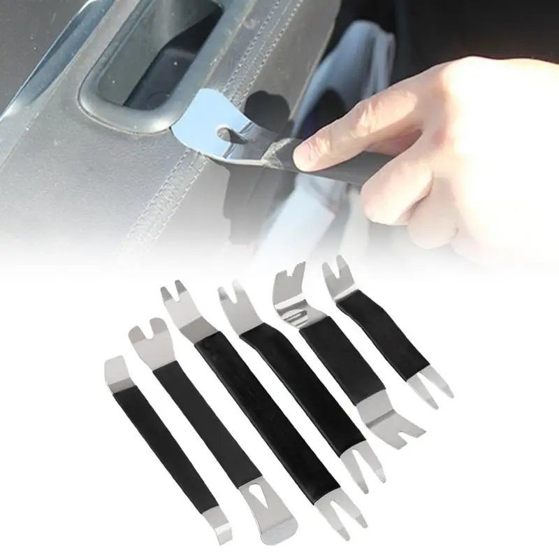 6pcs Car Door Panel Removal Tool Professional Auto Trim Removal Tool Kit No-Scratch Pry Tool For Audio Systems or Interior Clips