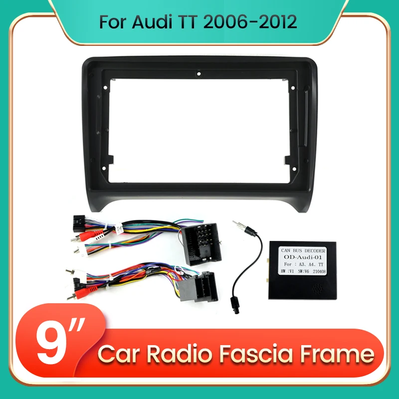 

Automotive Center Console Framework Fascia for Audi TT 2 8J 2006 - 2012 Panel Dash Player Cable Canbus Adapter Dash Fascia Kit