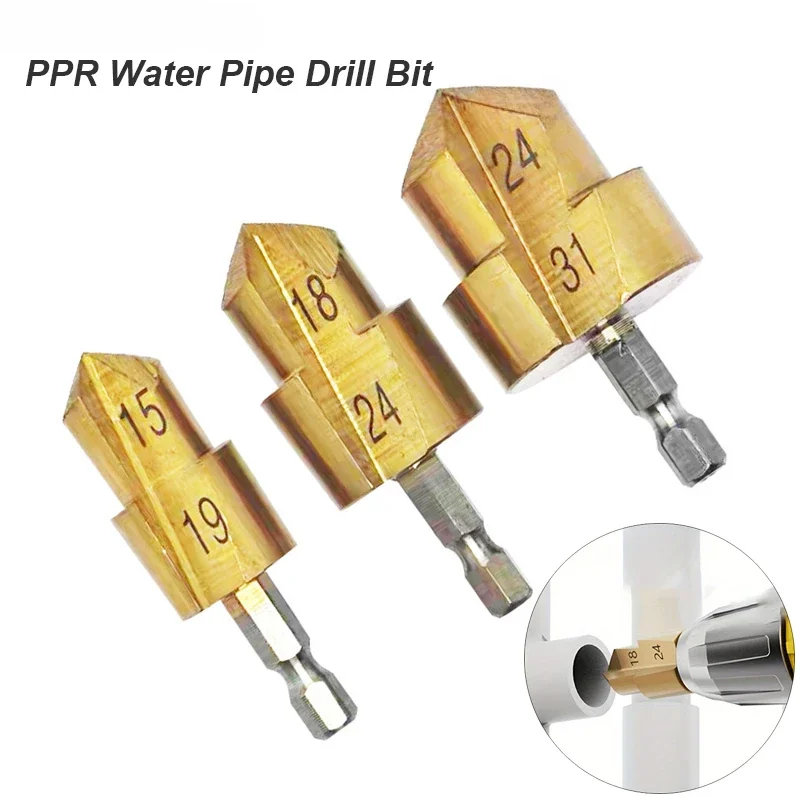 

PPR Lifti Drill Bit Step Socket for Water PVC Pipe Expander Connector Repair Plumb Fit Reamer Ream Hole Elbow Tee Plumber Tools