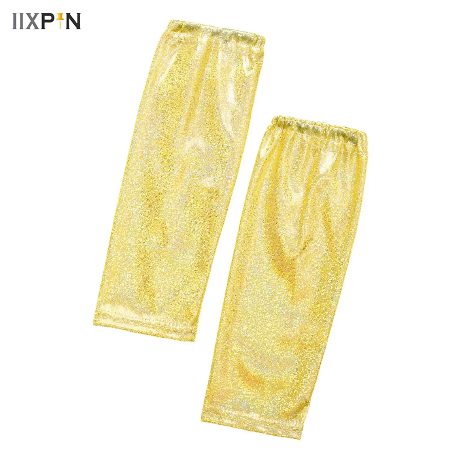 

1 Pair Kids Girls Boys Shimmery Metallic Dance Gloves Unisex Children Retro Disco Jazz Dance Performance Costume Accessories
