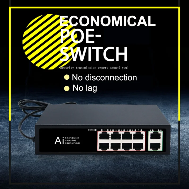 Conmutador POE, conmutador Ethernet de 100Mbps, divisor POE IEEE 802.3Af/At para cámara IP, enrutador inalámbrico AP Wifi, enchufe estadounidense