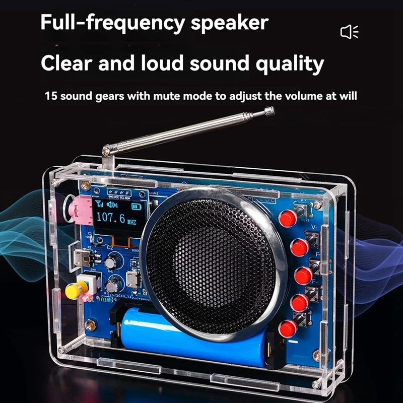 FM Radio DIY Electronic Kit With OLED Display Electronic Welding Practice Assembly Production Kit DIY Assembly Kit image 6